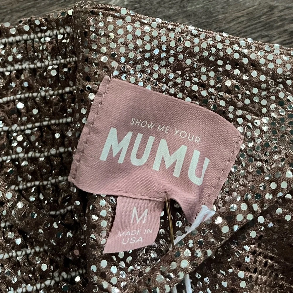 NWT SHOW ME YOUR MUMU STUNNING Best Bow Mini Glittering Party Dress Size: M - Picture 5 of 16